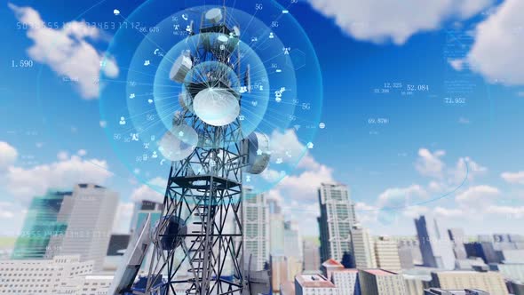 5g Base Station Signal Tower Network Data Transmission