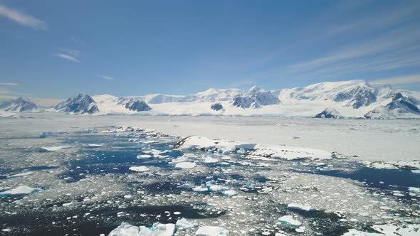 Antarctica Peninsula Ocean Shore Seascape Aerial