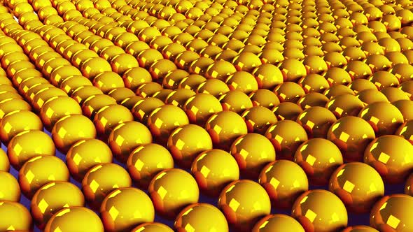 Wavy Surface of Gold Balls
