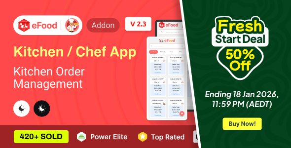 eFood -  Kitchen/Chef App