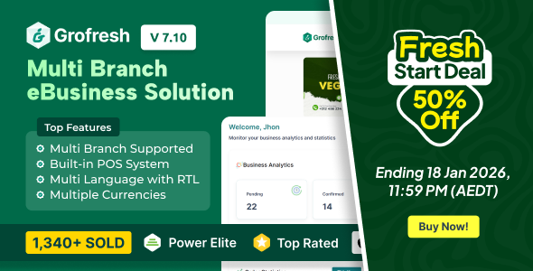 GroFresh - (Grocery, Pharmacy, eCommerce, Store) App and Web with Laravel Admin Panel + Delivery App