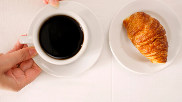 Coffee And Croissant For Breakfast 2