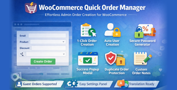 WooCommerce One-Click Admin Order – Fast Manual Checkout