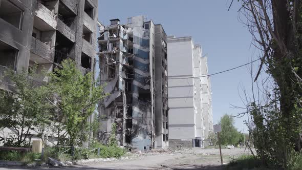 Residential Building Destroyed By the War in Ukraine