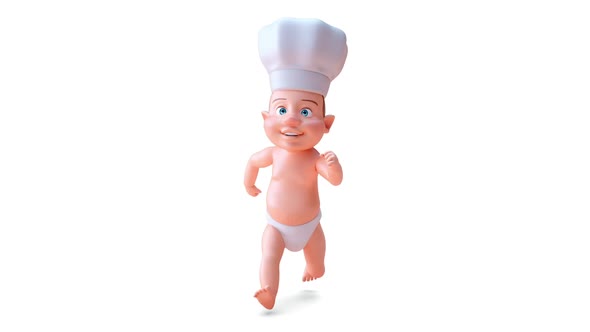Fun 3D cartoon of a baby chef alt