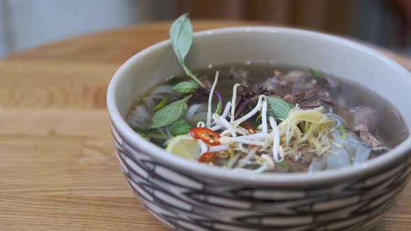 plate with asian phobo soup