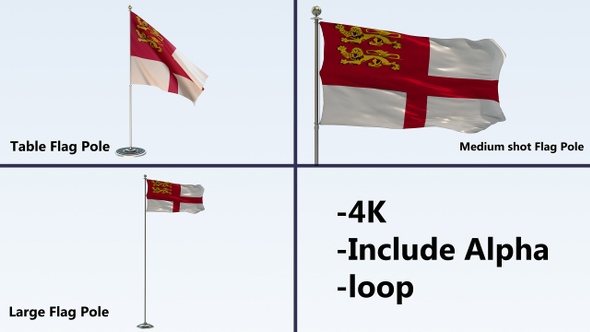 Sark Flag Pole Pack 4k-Loop