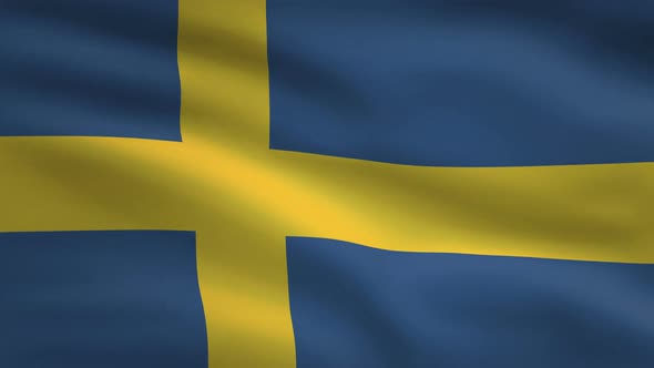 Sweden Windy Flag Background 4K