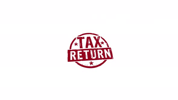 Tax return stamp and stamping isolated