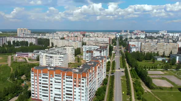 Aerial View of Novocheboksarsk in Russia