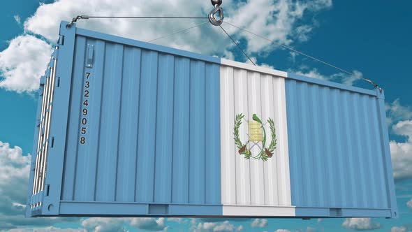 Cargo Container with Flag of Guatemala