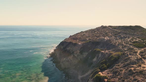 Drone footage of the Point Dume park. Point view