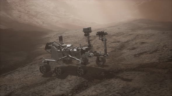 Curiosity Mars Rover Exploring the Surface of Red Planet alt