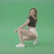 Girl In Sitting Pose Twerking Shaking Ass Isolated On Green Screen 4 K Video Footage - VideoHive Item for Sale