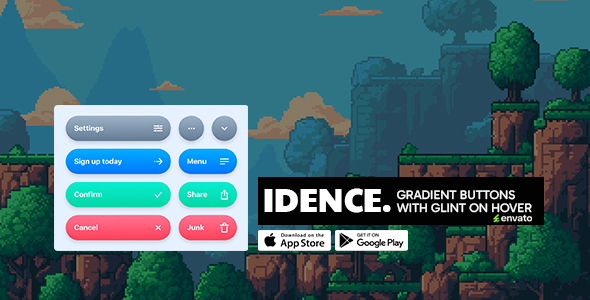 idence | Gradient Buttons With Glint on Hover