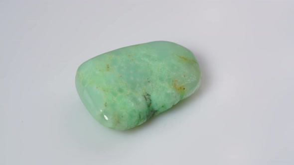 Natural Chrysoprase Rough on the Turning Table