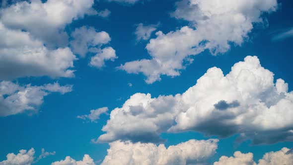 Blue sky and white clouds, time-lapse