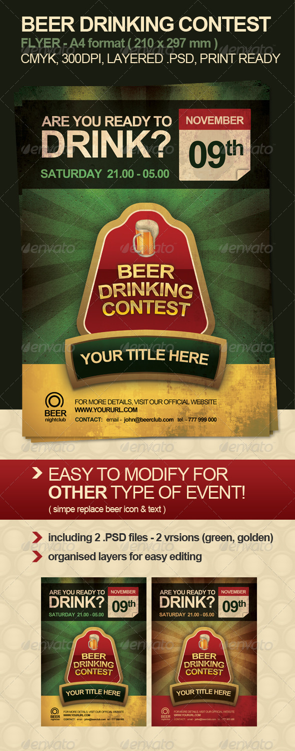 Beer Drinking Contest Flyer