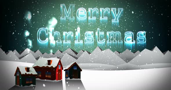 Illustration of christmas greeting with merry christmas message 4k