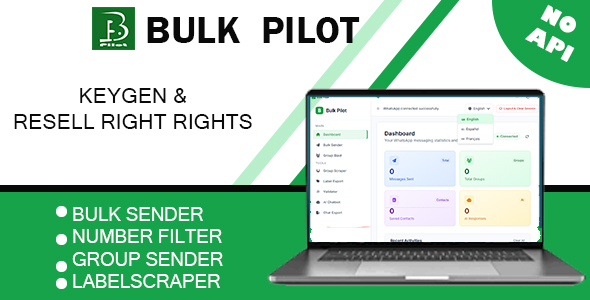 Bulk Pilot – WhatsApp Bulk Sender & Marketing Suite + Free License Generator (for resellers)