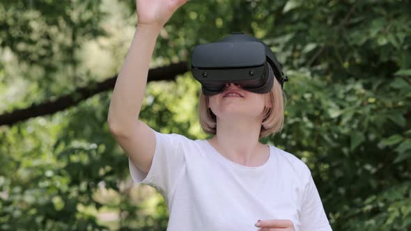 Female Wearing Virtual Reality Headset