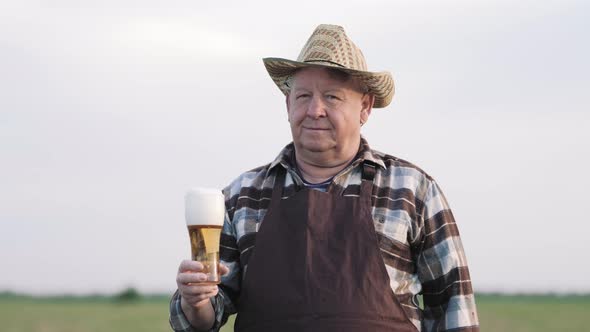 Handsome Old Men Drinking Beer