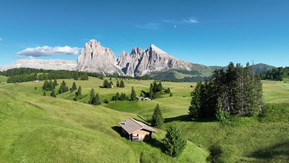 Beautiful summer day in the Dolomites mountains