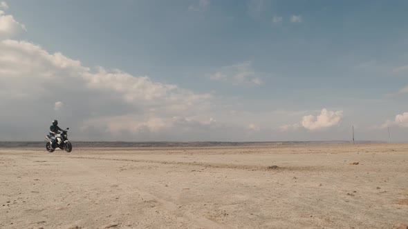 Motorcyclist in the Desert