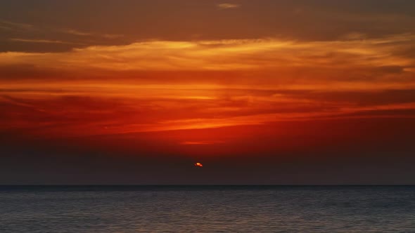 Beauty Landscape with Sunrise Over Sea