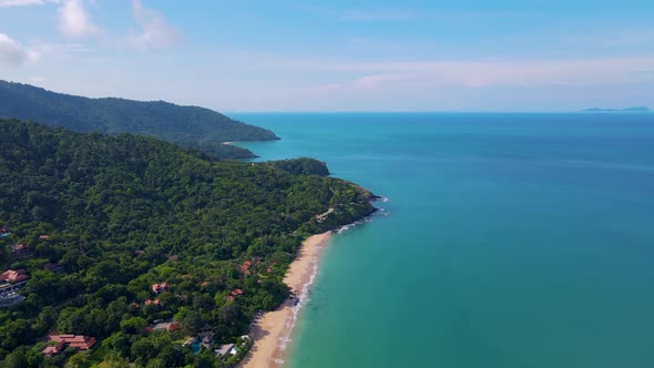 Ko Lanta Krabi Thailand Tropical White Beach at Koh Lanta Thailand Tropical Island Drone Aerial View