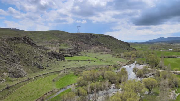 river mountains spring