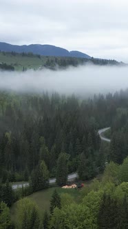 Vertical Video of Fog in the Mountains