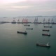 Drone flying with Refinery industry cargo ship. Fuel for transport. - VideoHive Item for Sale
