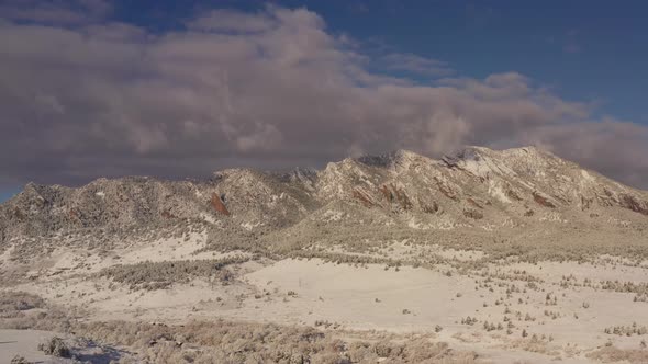 Aerial shot of the mountains near Boulder Colorado