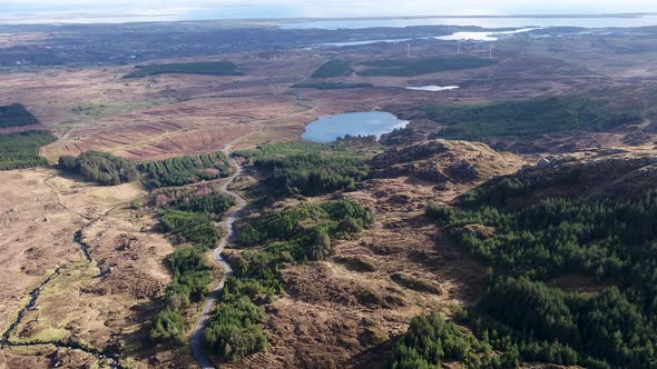 Aerial View of Lough Aroshin By Killybegs County Donegal  Ireland