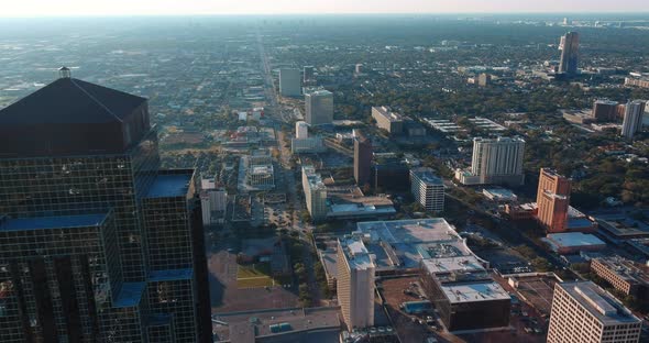 4k Aerial of the Galleria area in Houston, Texas