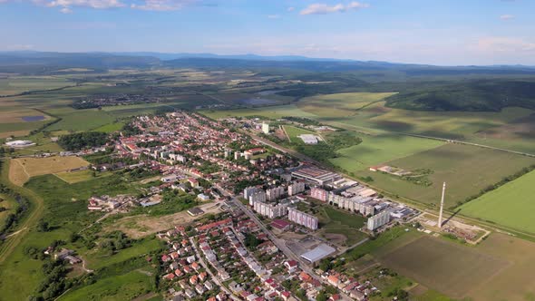 Aerial view of the town of Tornala in Slovakia