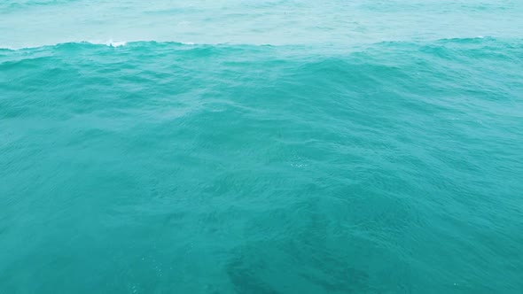 Clear Ocean Water Powerful Stormy Sea Waves Aerial View of Pure Water Texture Water Element