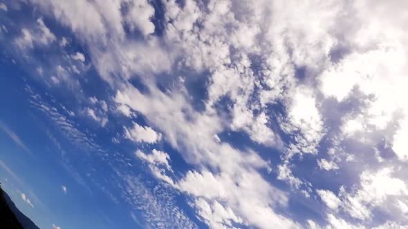 The moving of clouds from high place