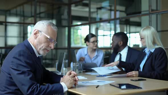 Furious Boss Getting Mad Listening Arguing Employees, Emotional Control, Stress