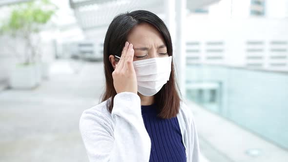 Young woman getting sick