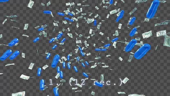 Money and blue pills 3 Clips with matte alt