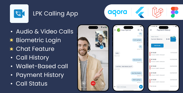 LPK VoIP Call – Flutter Audio, Video & Chat App with Admin Panel