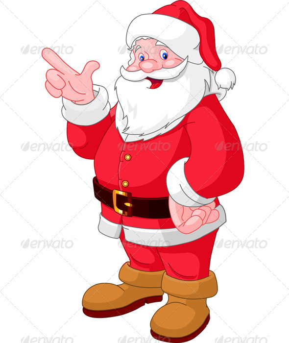 Christmas Santa Pointing