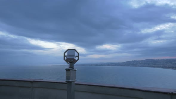 A binocular in an observation point