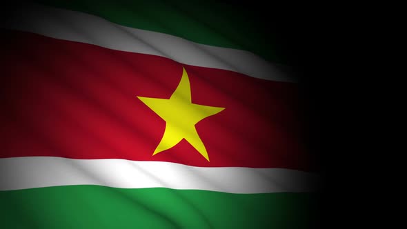 Suriname Flag Blowing in Wind