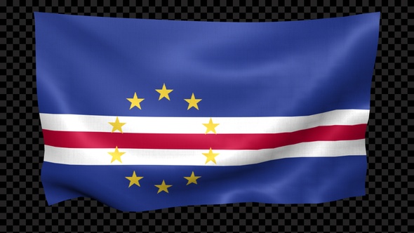 Cape Verde Flag Waving Looped