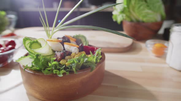 Delicious Food Bowl on Table in Kitchen