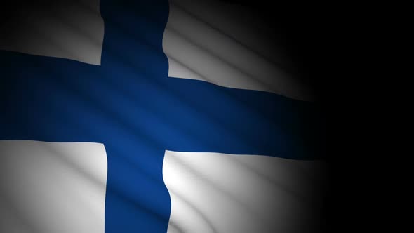 Finland Flag Blowing in Wind