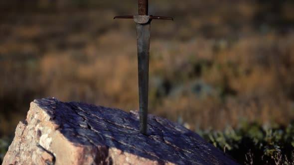 Famous Sword Excalibur of King Arthur in the Rock alt